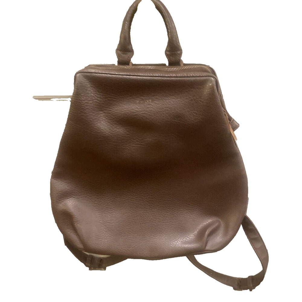 MATT & NAT Vignelli Brown Vegan Leather Backpack Small